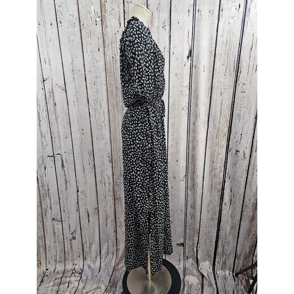 PLK Women's 6 Auguste Off Shoulder Tie Waist Hi Slit Black Rayon Maxi Dress EUC‎ - Picture 4 of 9